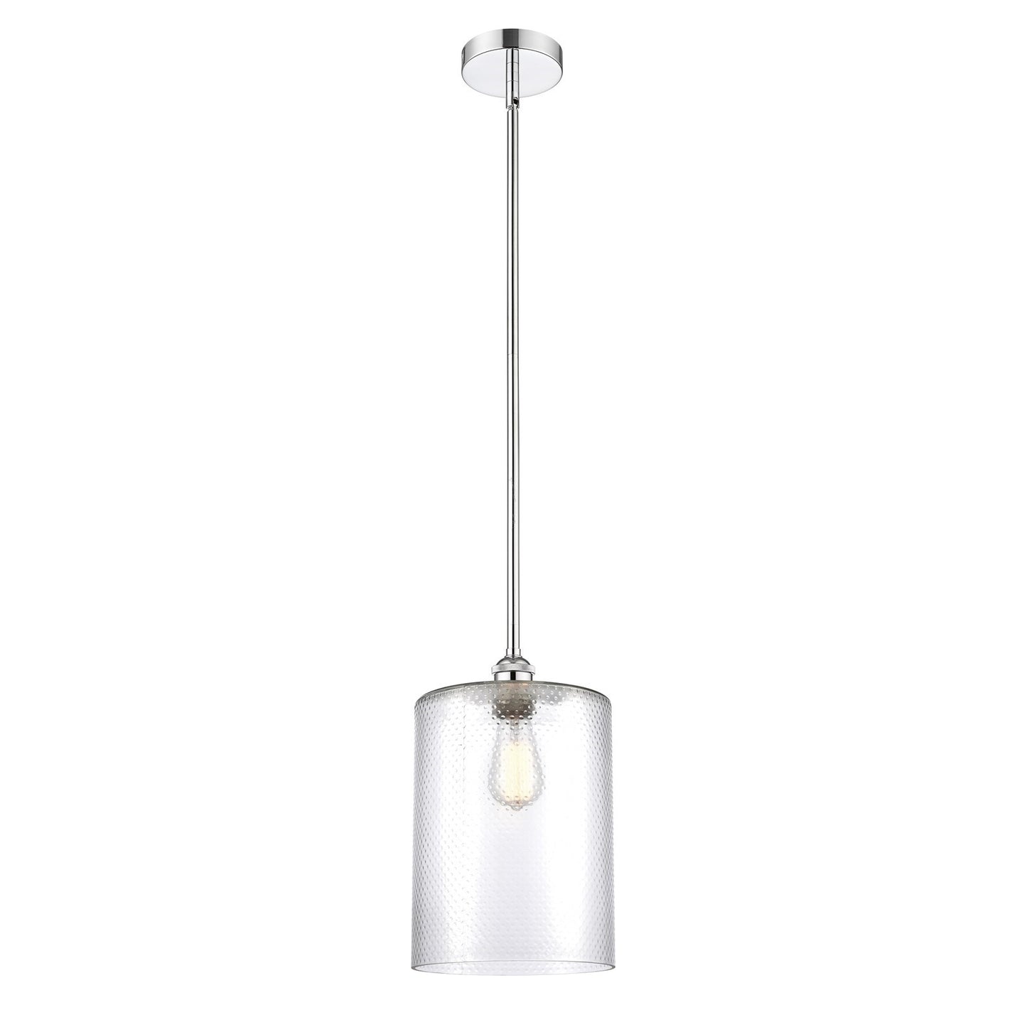 Innovations Cobbleskill 9in 1-Light Mini Pendant | Art Nouveau Industrial Polished Chrome Steel and Clear Glass | Kitchen Island | Model 616-1S-PC-G112-L