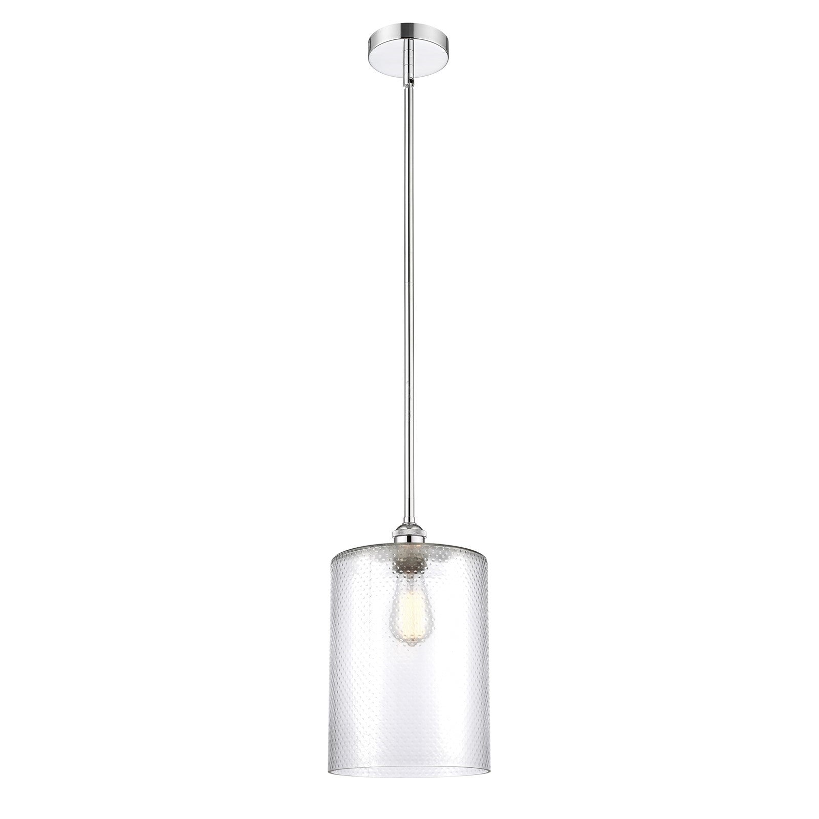 Innovations Cobbleskill 9in 1-Light Mini Pendant | Art Nouveau Industrial Polished Chrome Steel and Clear Glass | Kitchen Island | Model 616-1S-PC-G112-L