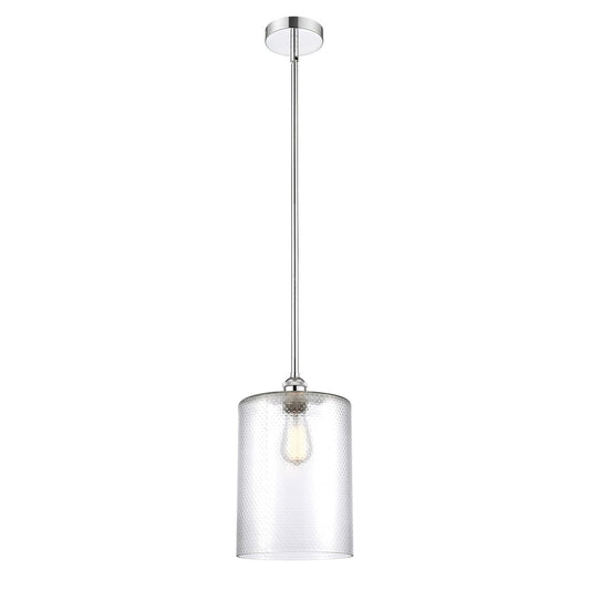 Innovations Cobbleskill 9in 1-Light Mini Pendant | Industrial Polished Chrome Steel and Clear Glass | Kitchen Island & Dining | Model 616-1S-PC-G112-L-LED