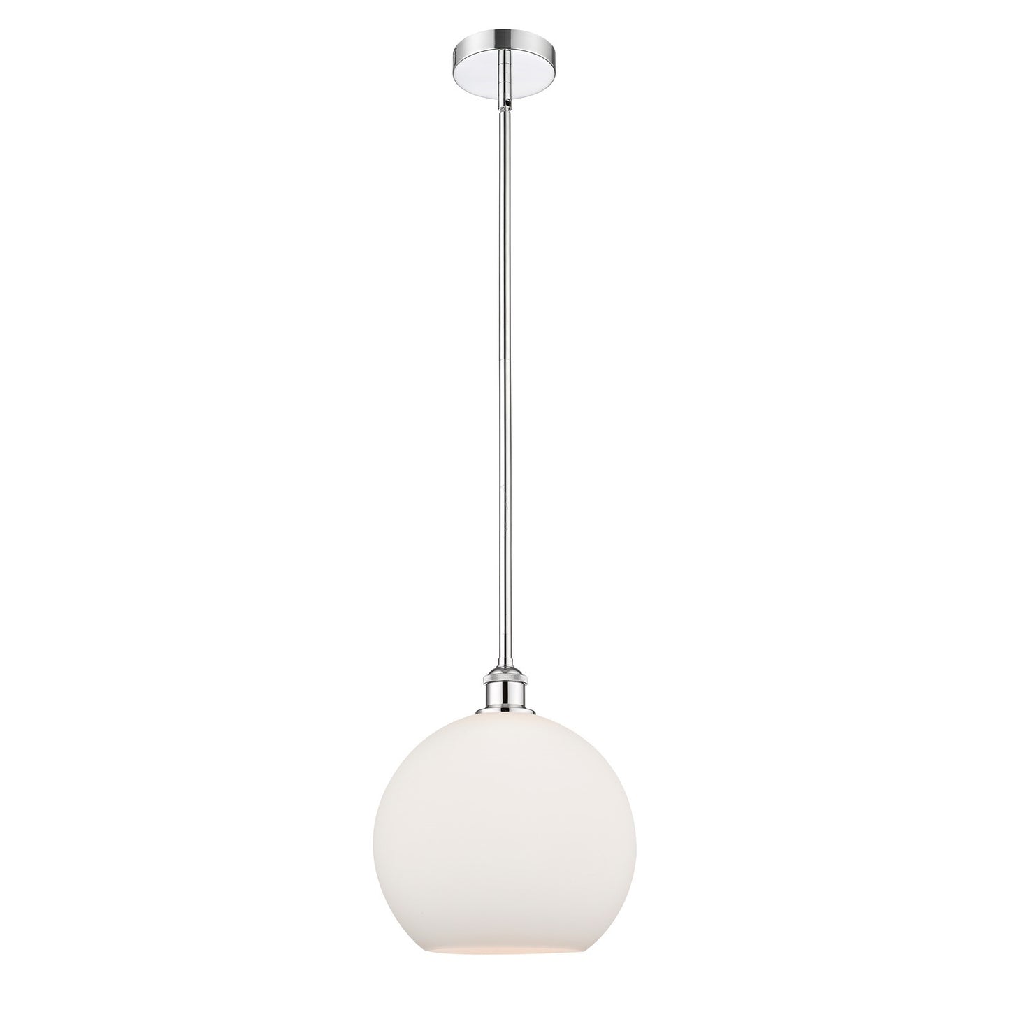 Innovations Athens 12in 1-Light Mini Pendant | Industrial Polished Chrome and Matte White Glass | Kitchen Island & Dining Room | Model 616-1S-PC-G121-12