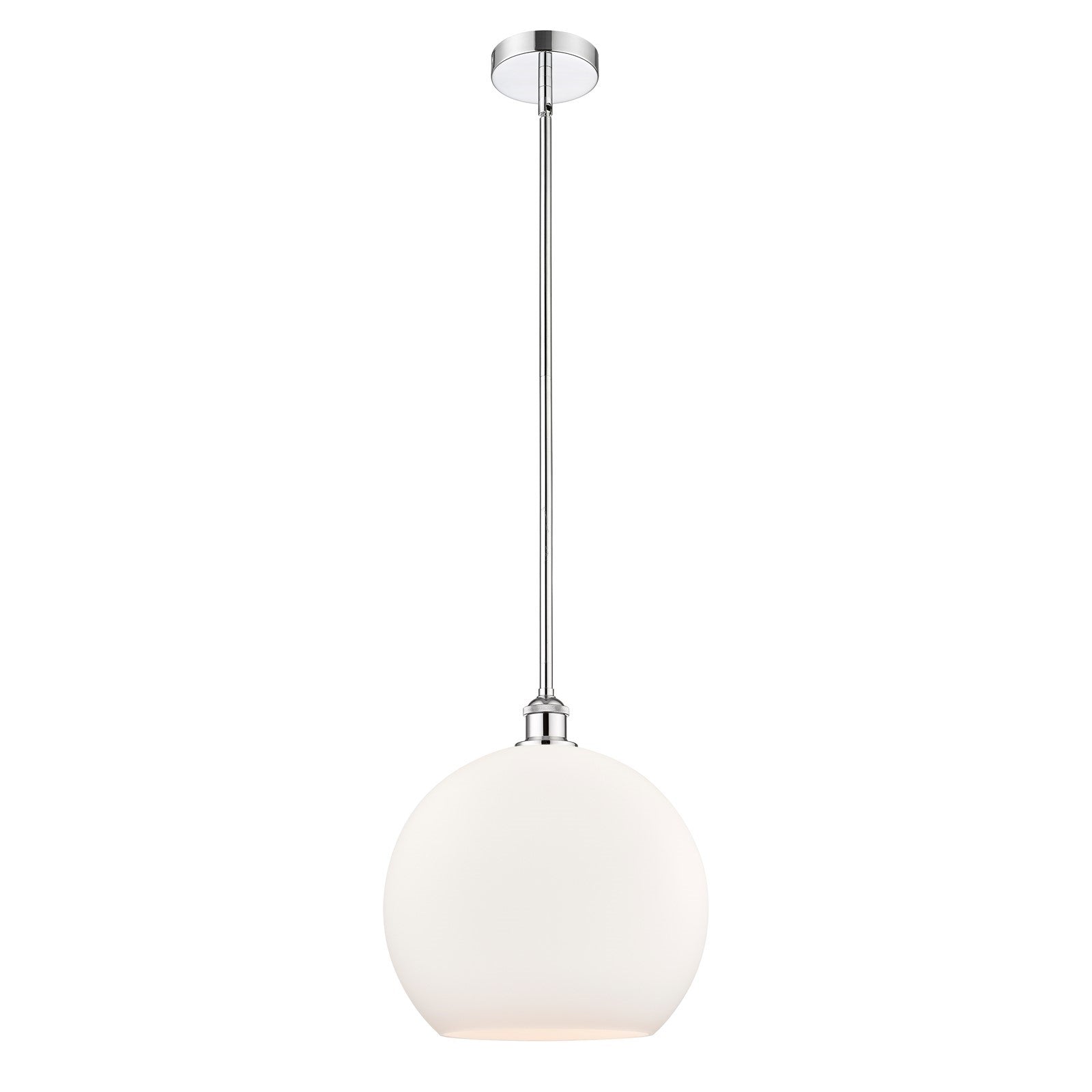 Innovations Athens 14in 1-Light Pendant | Industrial Polished Chrome Steel and Matte White Glass | Kitchen Island & Dining Room | Model 616-1S-PC-G121-14
