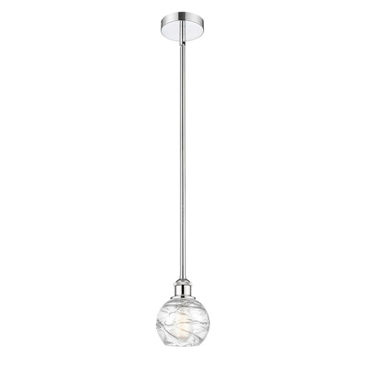Innovations Athens Deco Swirl 6in 1-Light Mini Pendant | Industrial Polished Chrome Steel and Clear Deco Swirl Glass | Kitchen | Model 616-1S-PC-G1213-6CL