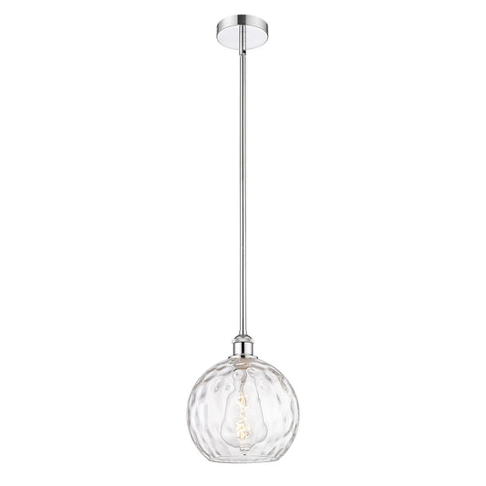 Innovations Athens Water Glass 10in 1-Light Mini Pendant | Industrial Polished Chrome and Clear Water Glass | Kitchen | Model 616-1S-PC-G1215-10-LED