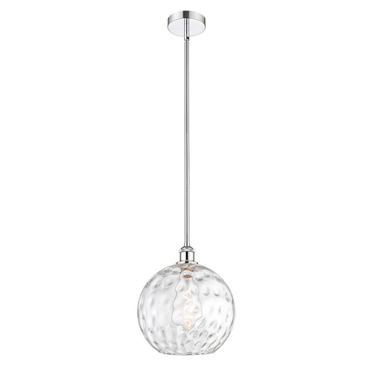 Innovations Athens 12in 1-Light Mini Pendant | Industrial Polished Chrome Steel and Clear Water Glass | Kitchen Island & | Model 616-1S-PC-G1215-12-LED