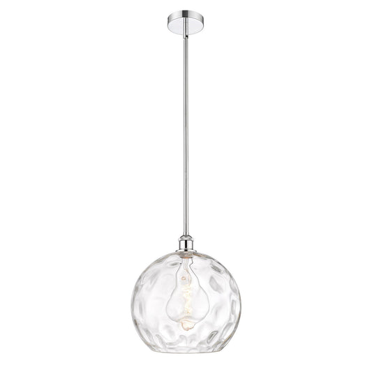 Innovations Athens Water Glass 13in 1-Light Pendant | Industrial Polished Chrome Steel and Clear Glass | Kitchen Island & | Model 616-1S-PC-G1215-14-LED
