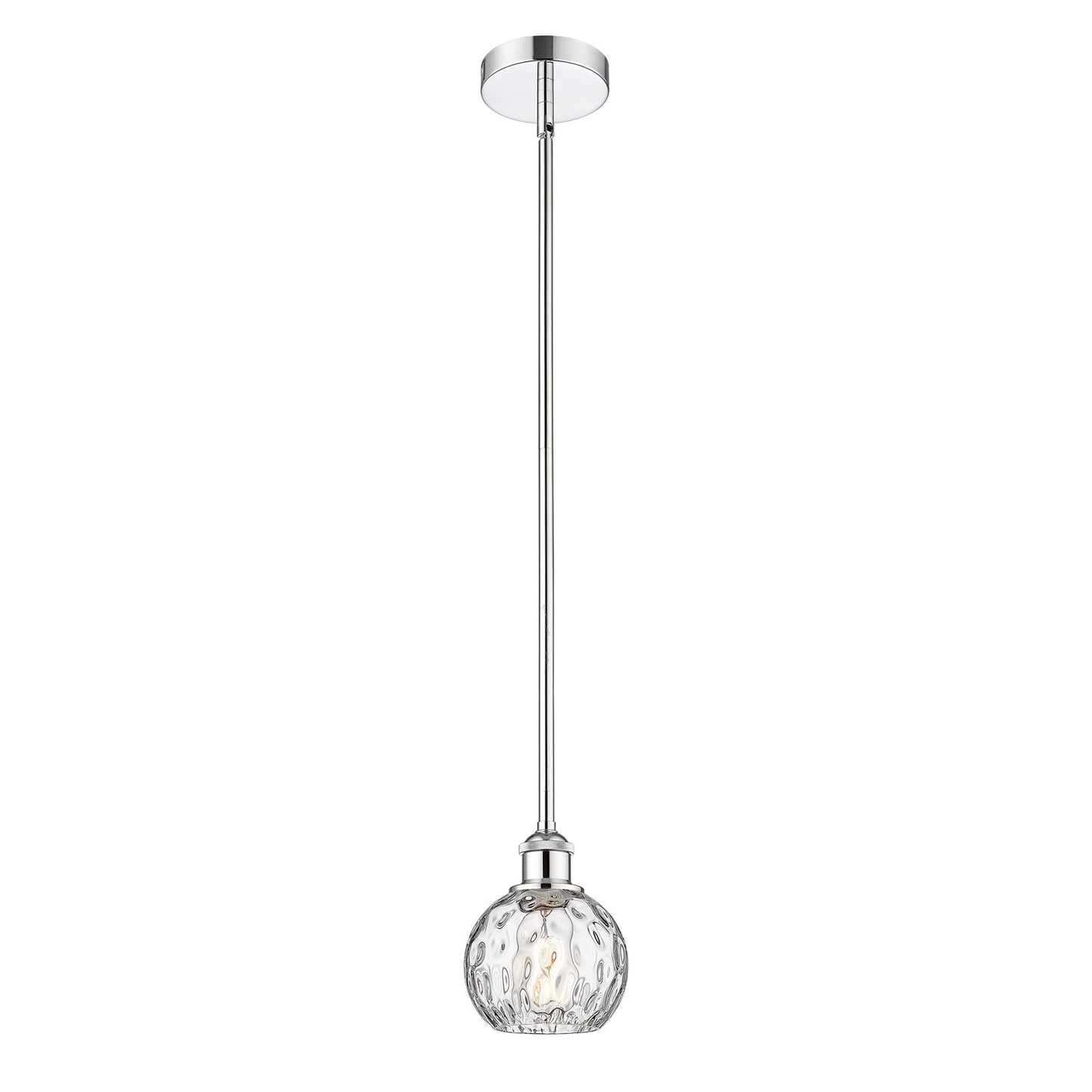 Innovations Athens Water Glass 6in 1-Light Mini Pendant | Industrial Polished Chrome Steel and Clear Glass | Kitchen Island & | Model 616-1S-PC-G1215-6
