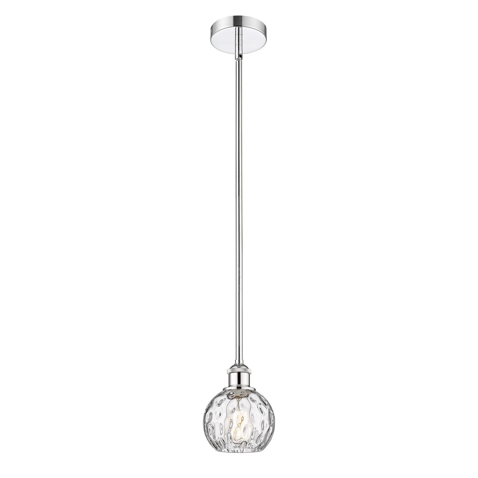 Innovations Athens Water Glass 6in 1-Light Mini Pendant | Industrial Polished Chrome and Clear Glass | Kitchen Island & | Model 616-1S-PC-G1215-6-LED