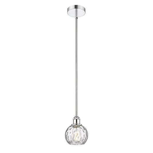 Innovations Athens Water Glass 6in 1-Light Mini Pendant | Industrial Polished Chrome and Clear Glass | Kitchen Island & | Model 616-1S-PC-G1215-6-LED