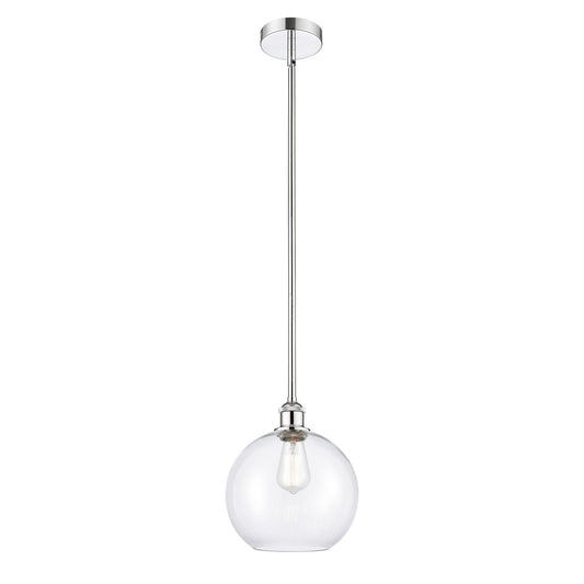 Innovations Athens 10in 1-Light Mini Pendant | Industrial Polished Chrome Steel and Clear Glass | Kitchen Island & Dining | Model 616-1S-PC-G122-10-LED