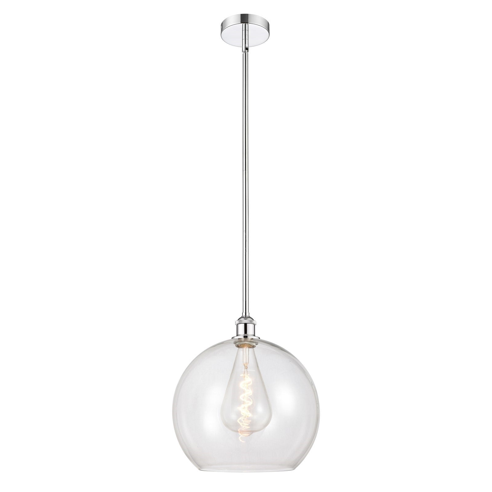 Innovations Athens 14in 1-Light Pendant | Industrial Polished Chrome and Clear Glass | Kitchen Island & Dining Room | 13.75 x | Model 616-1S-PC-G122-14