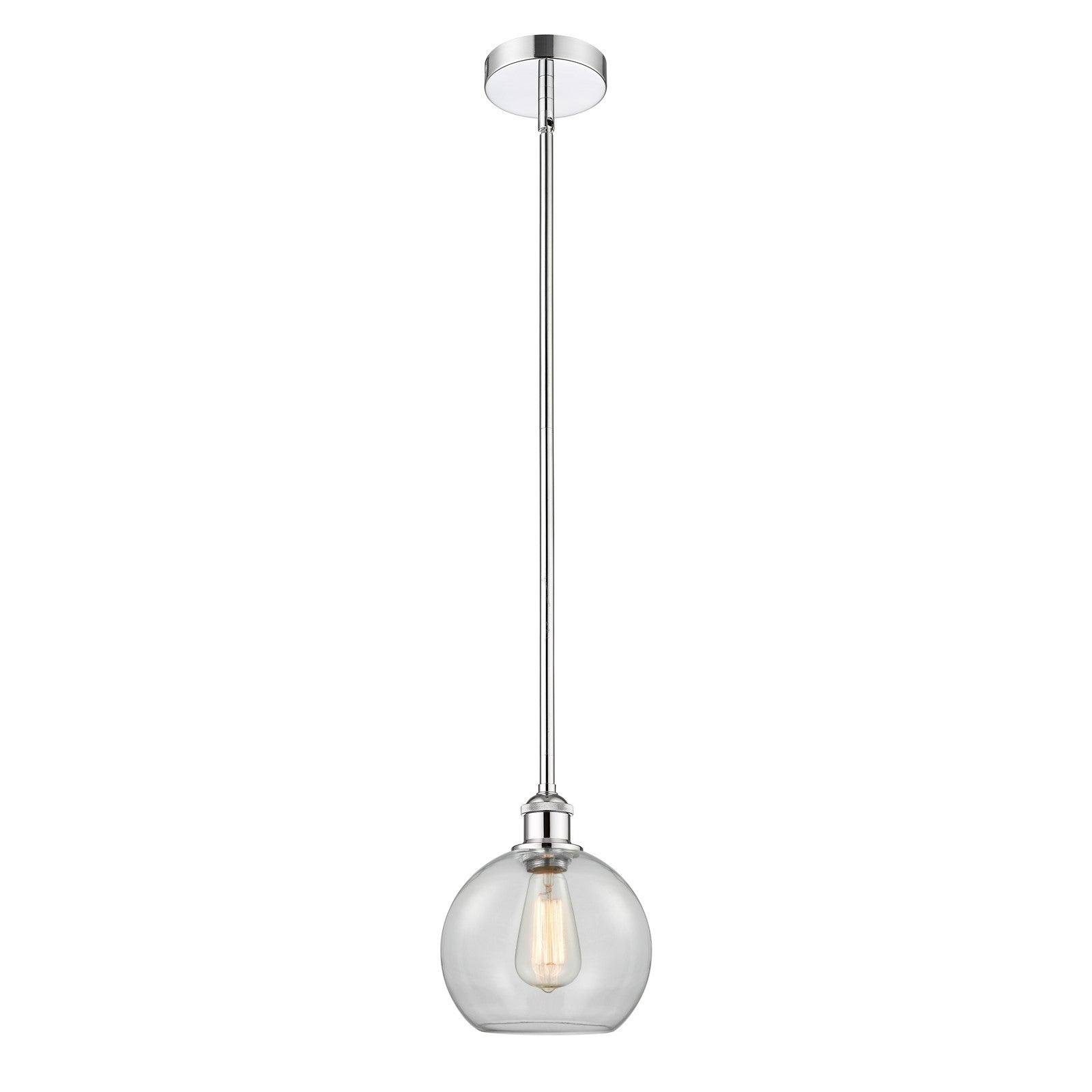 Innovations Athens 8in 1-Light Mini Pendant | Industrial Polished Chrome Steel and Clear Glass | Kitchen Island & Dining Room | 8 | Model 616-1S-PC-G122-8
