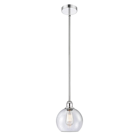 Innovations Athens 8in 1-Light Mini Pendant | Industrial Polished Chrome Steel and Seedy Glass | Kitchen Island & Dining Room | 8 | Model 616-1S-PC-G124-8
