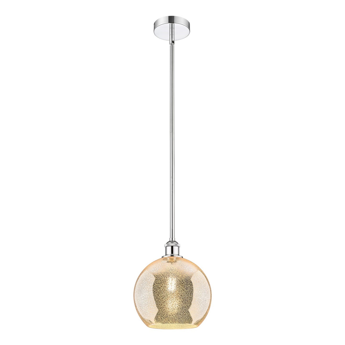 Innovations Athens 10in 1-Light Mini Pendant | Industrial Polished Chrome Steel and Mercury Glass | Kitchen Island & Dining Room | Model 616-1S-PC-G128-10