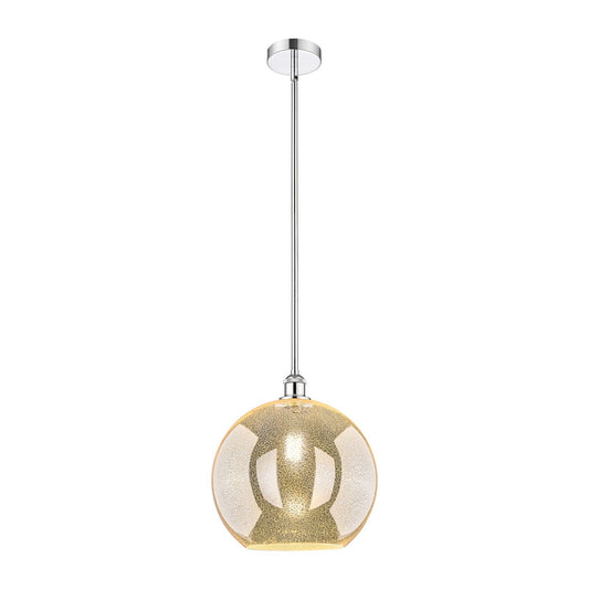 Innovations Athens 12in 1-Light Mini Pendant | Industrial Polished Chrome and Mercury Glass | Kitchen Island & Dining Room | Model 616-1S-PC-G128-12