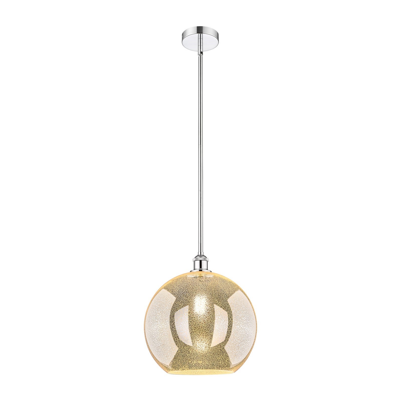 Innovations Athens 12in 1-Light Mini Pendant | Industrial Polished Chrome and Mercury Glass | Kitchen Island & Dining Room | Model 616-1S-PC-G128-12