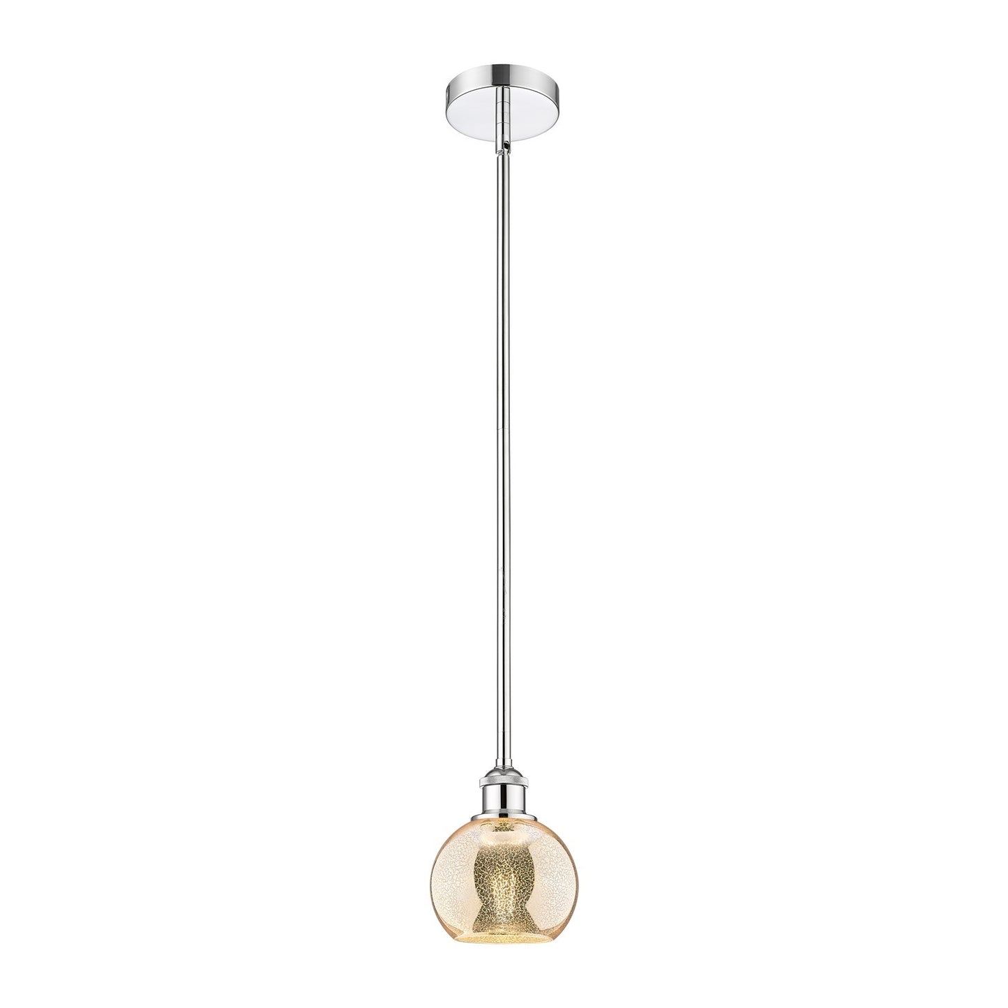 Innovations Athens 6in 1-Light Mini Pendant | Industrial Polished Chrome Steel and Mercury Glass | Kitchen Island & Dining Room | Model 616-1S-PC-G128-6