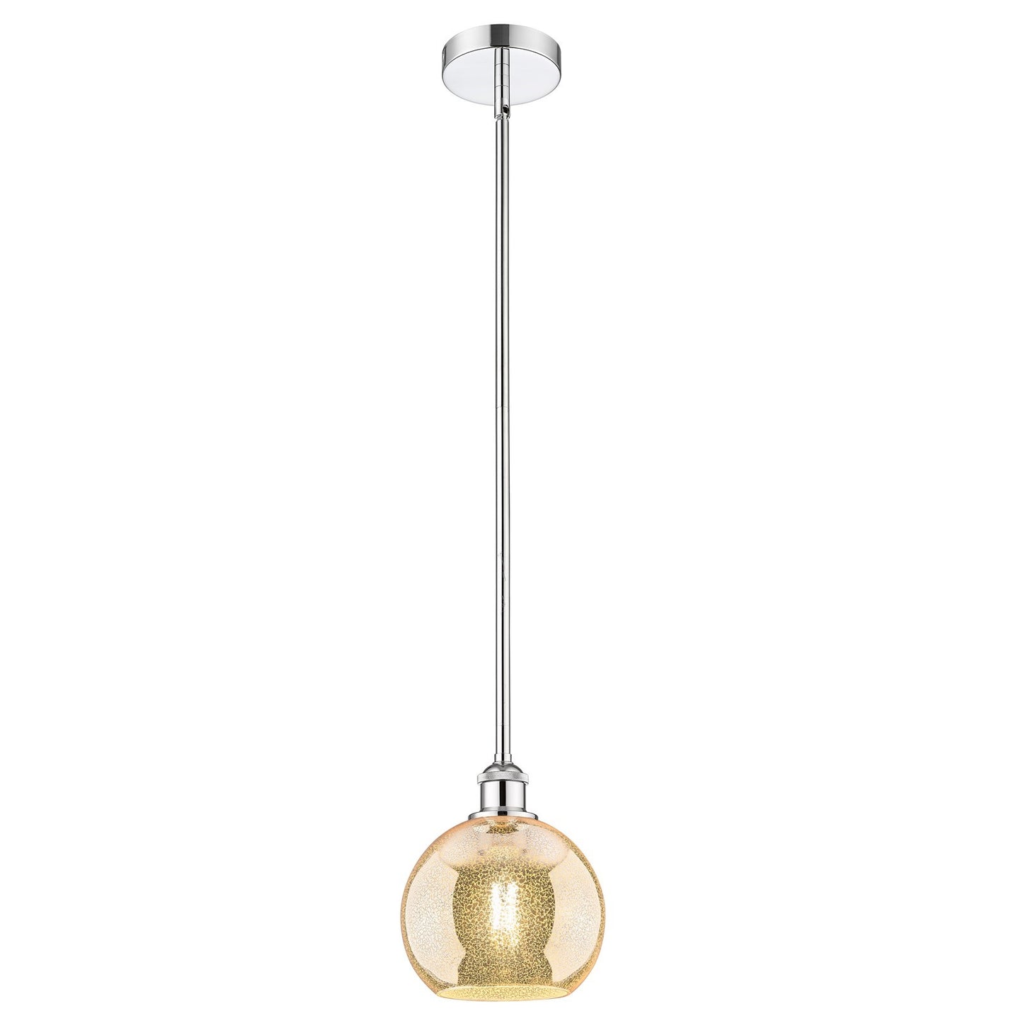 Innovations Athens 8in 1-Light Mini Pendant | Industrial Polished Chrome and Mercury Glass | Kitchen Island & Dining Room | 8 x 8 | Model 616-1S-PC-G128-8