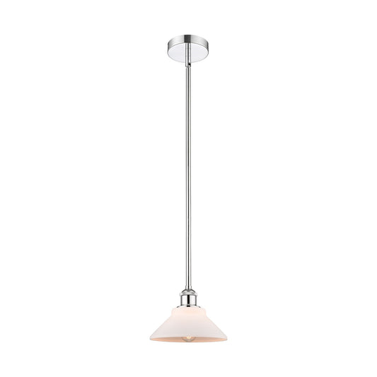 Innovations Orwell 8.38in 1-Light Mini Pendant | Industrial Polished Chrome Steel and Matte White Glass | Kitchen Island & Dining | Model 616-1S-PC-G131