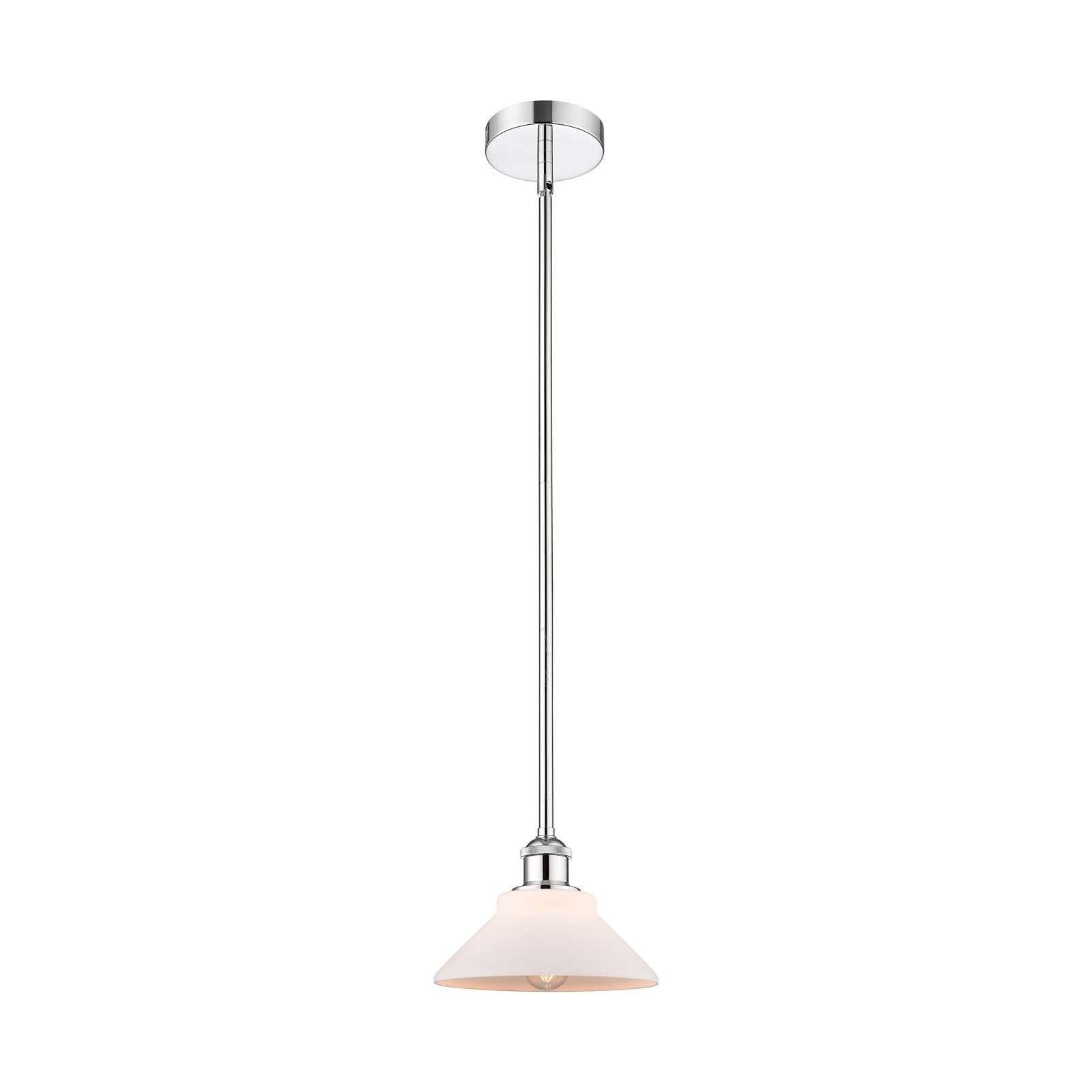 Innovations Orwell 8.38in 1-Light Mini Pendant | Industrial Polished Chrome Steel and Matte White Glass | Kitchen Island & Dining | Model 616-1S-PC-G131