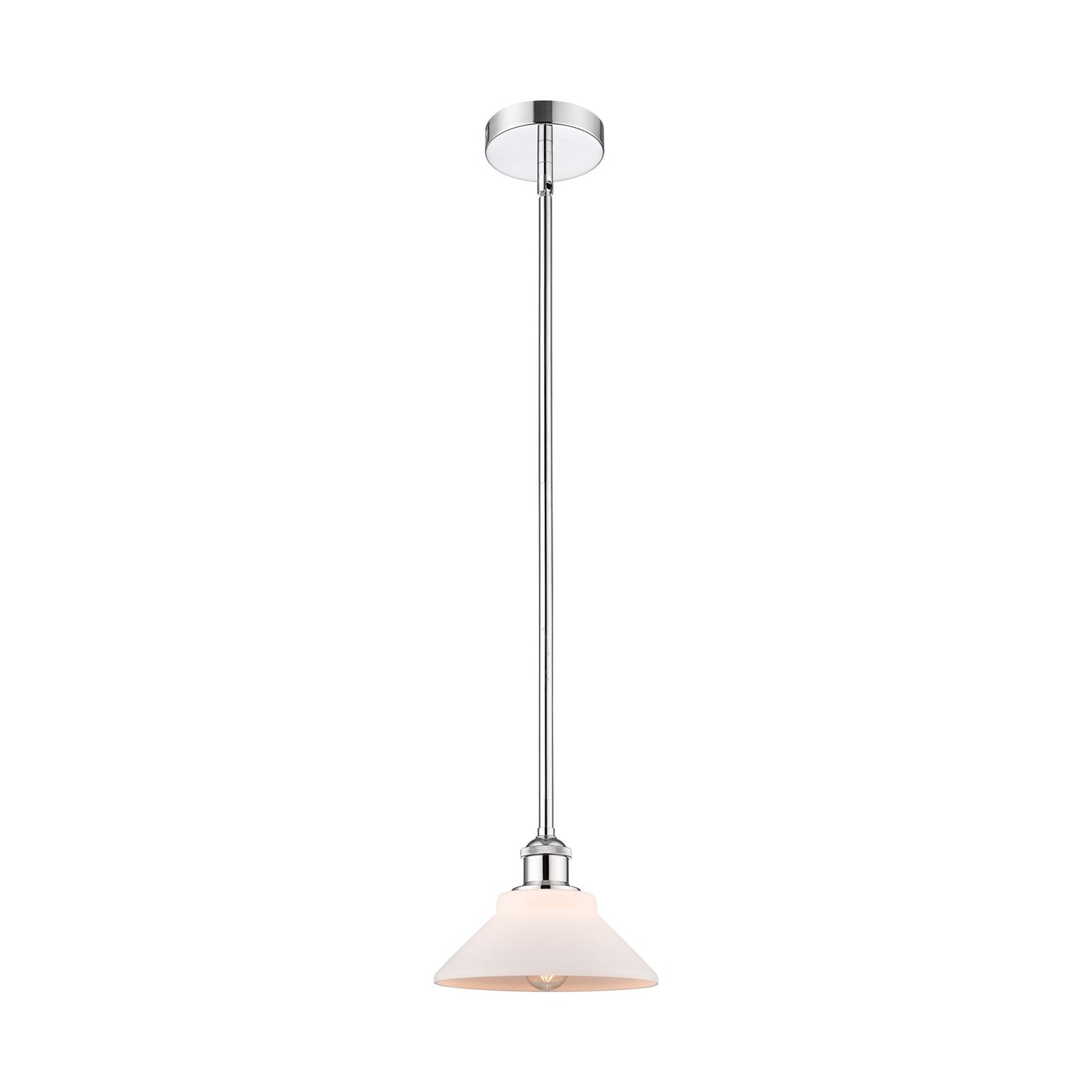 Innovations Orwell 8.38in 1-Light Mini Pendant | Industrial Polished Chrome Steel and Matte White Glass | Kitchen Island & | Model 616-1S-PC-G131-LED