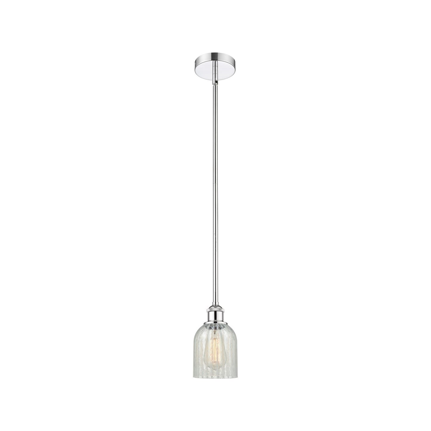 Innovations Caledonia 5in 1-Light Mini Pendant | Industrial Polished Chrome Steel and Mouchette Glass | Kitchen Island & Dining | Model 616-1S-PC-G2511