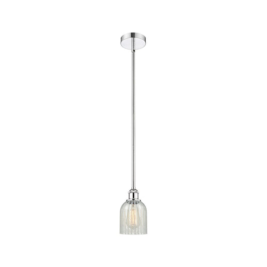 Innovations Caledonia 5in 1-Light Mini Pendant | Industrial Polished Chrome Steel and Mouchette Glass | Kitchen Island & | Model 616-1S-PC-G2511-LED