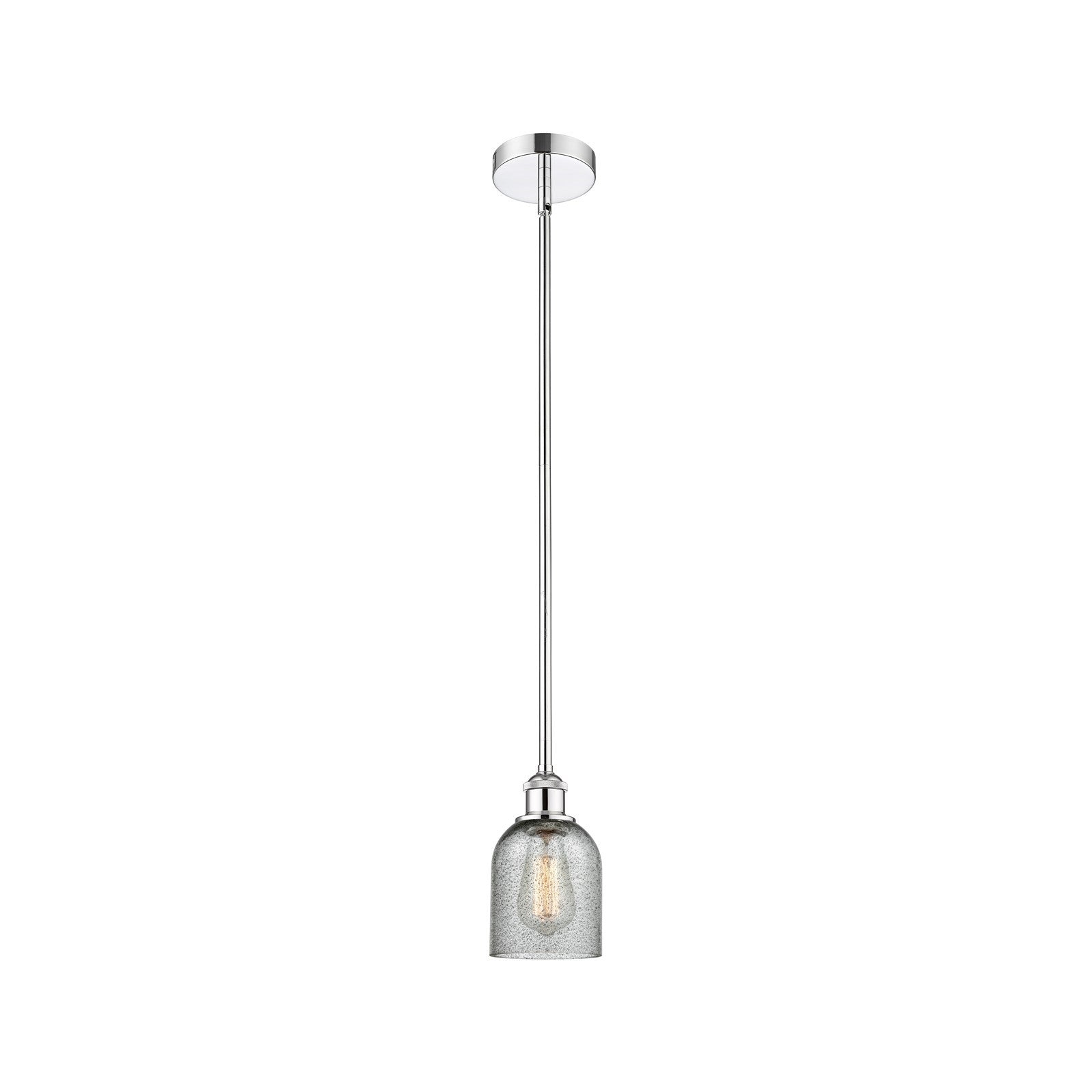Innovations Caledonia 5in 1-Light Mini Pendant | Industrial Polished Chrome and Charcoal Glass | Kitchen Island & Dining Room | Model 616-1S-PC-G257-LED