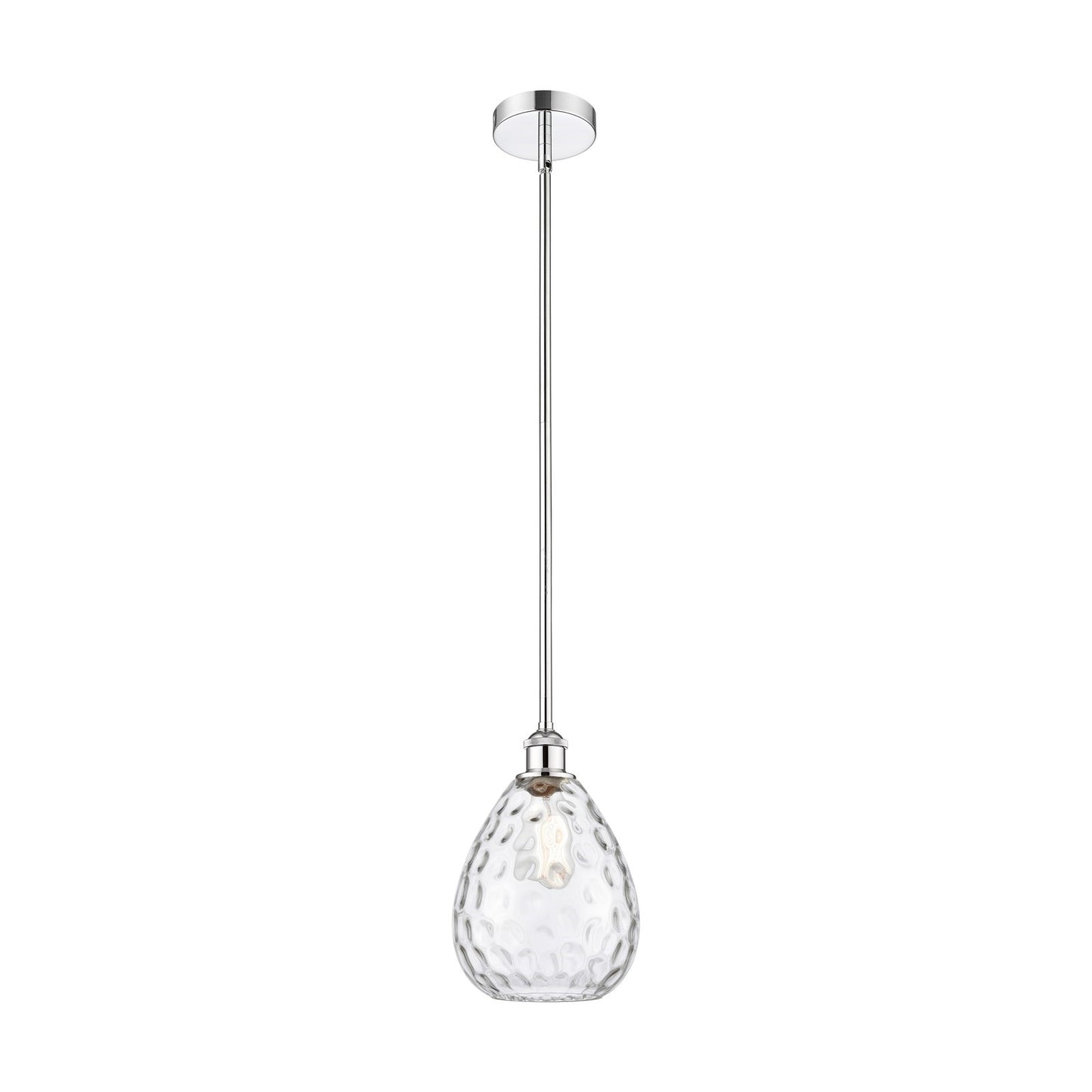 Innovations Waverly 8in 1-Light Mini Pendant | Industrial Polished Chrome Steel and Clear Glass | Kitchen Island & Dining Room | Model 616-1S-PC-G372