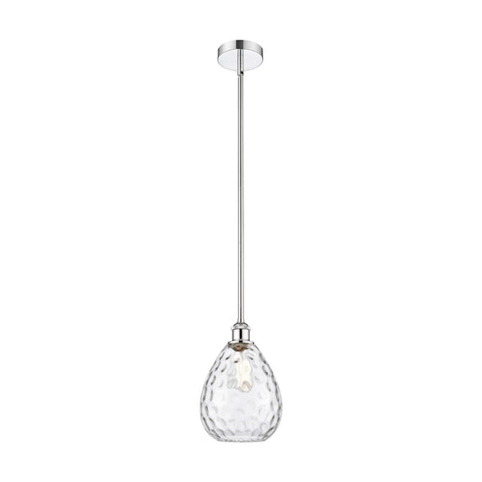 Innovations Waverly 8in 1-Light Mini Pendant | Industrial Polished Chrome Steel and Clear Glass | Kitchen Island & Dining Room | Model 616-1S-PC-G372