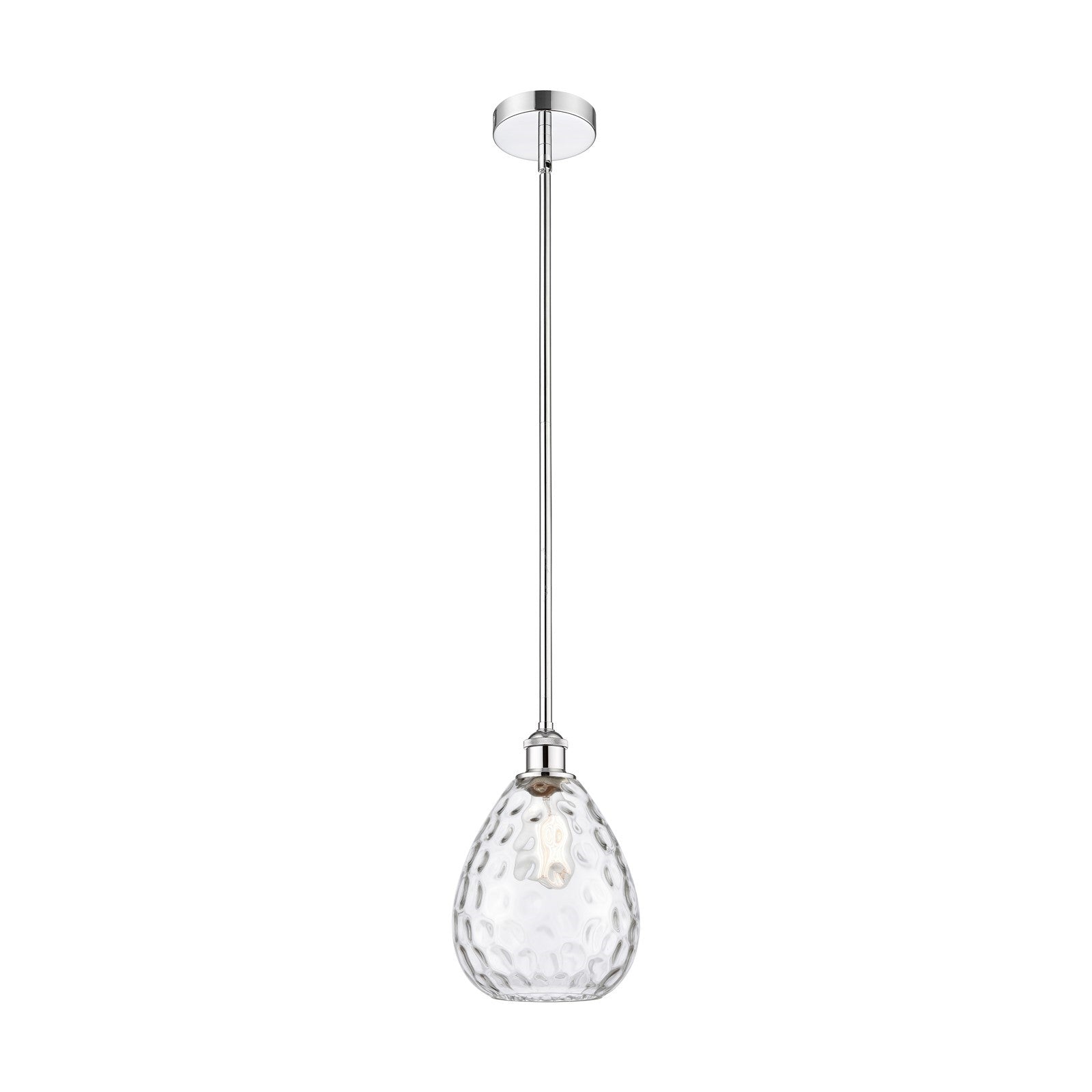 Innovations Waverly 8in 1-Light Mini Pendant | Industrial Polished Chrome Steel and Clear Glass | Kitchen Island & Dining Room | Model 616-1S-PC-G372-LED