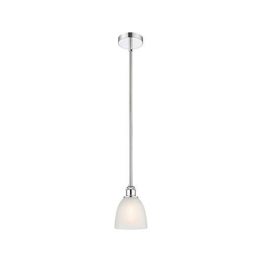 Innovations Castile 6in 1-Light Mini Pendant | Industrial Polished Chrome Steel and White Glass | Kitchen Island & Dining Room | 6 | Model 616-1S-PC-G381