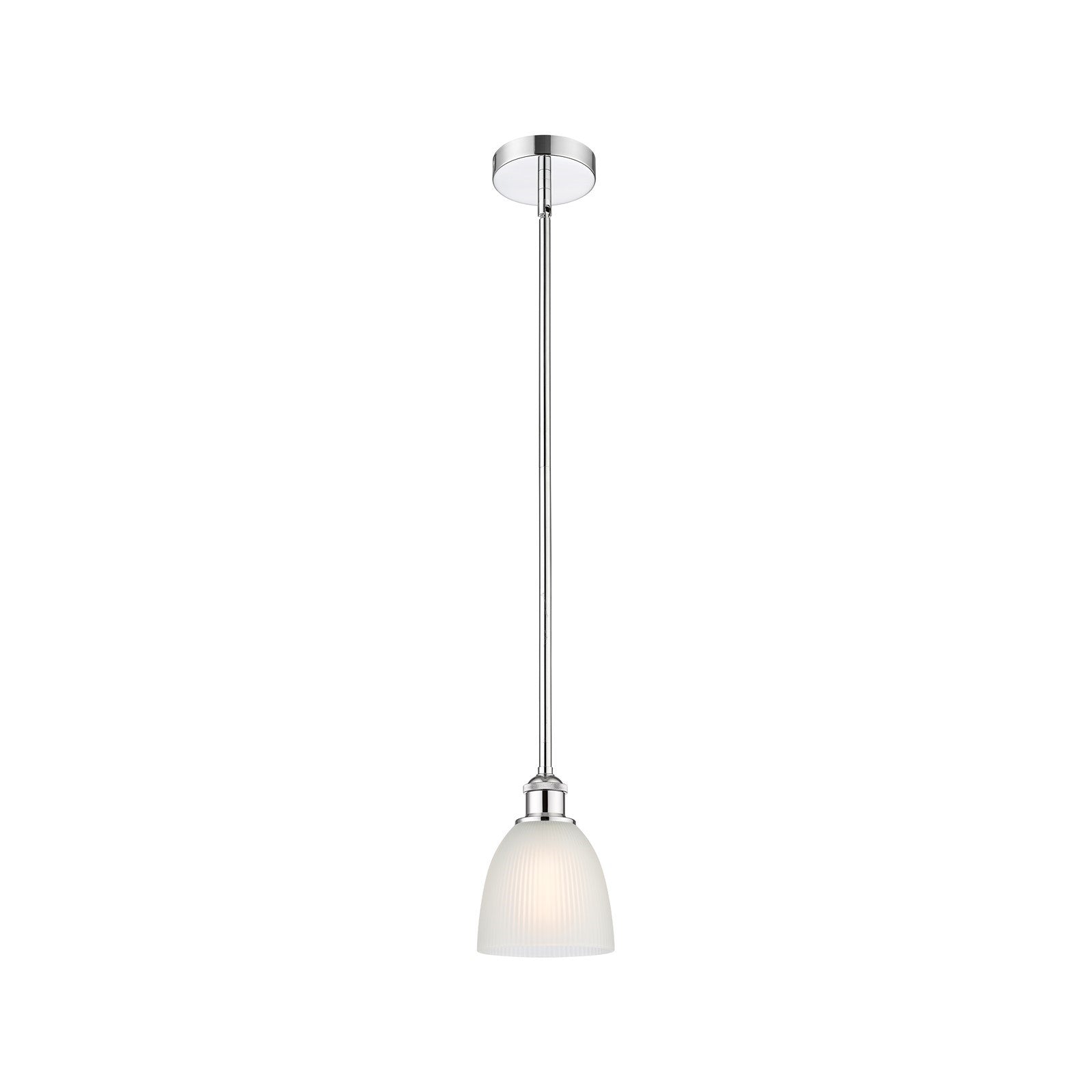 Innovations Castile 6in 1-Light Mini Pendant | Industrial Polished Chrome and White Glass | Kitchen Island & Dining Room | Model 616-1S-PC-G381-LED