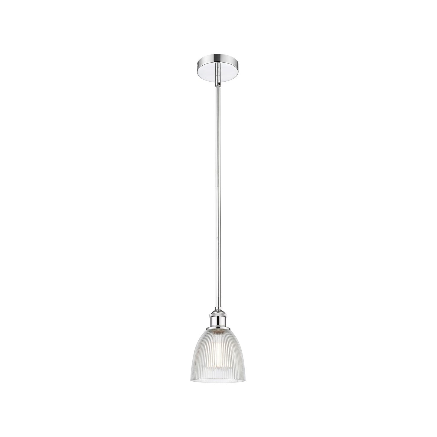 Innovations Castile 6in 1-Light Mini Pendant | Industrial Polished Chrome Steel and Clear Glass | Kitchen Island & Dining Room | 6 | Model 616-1S-PC-G382