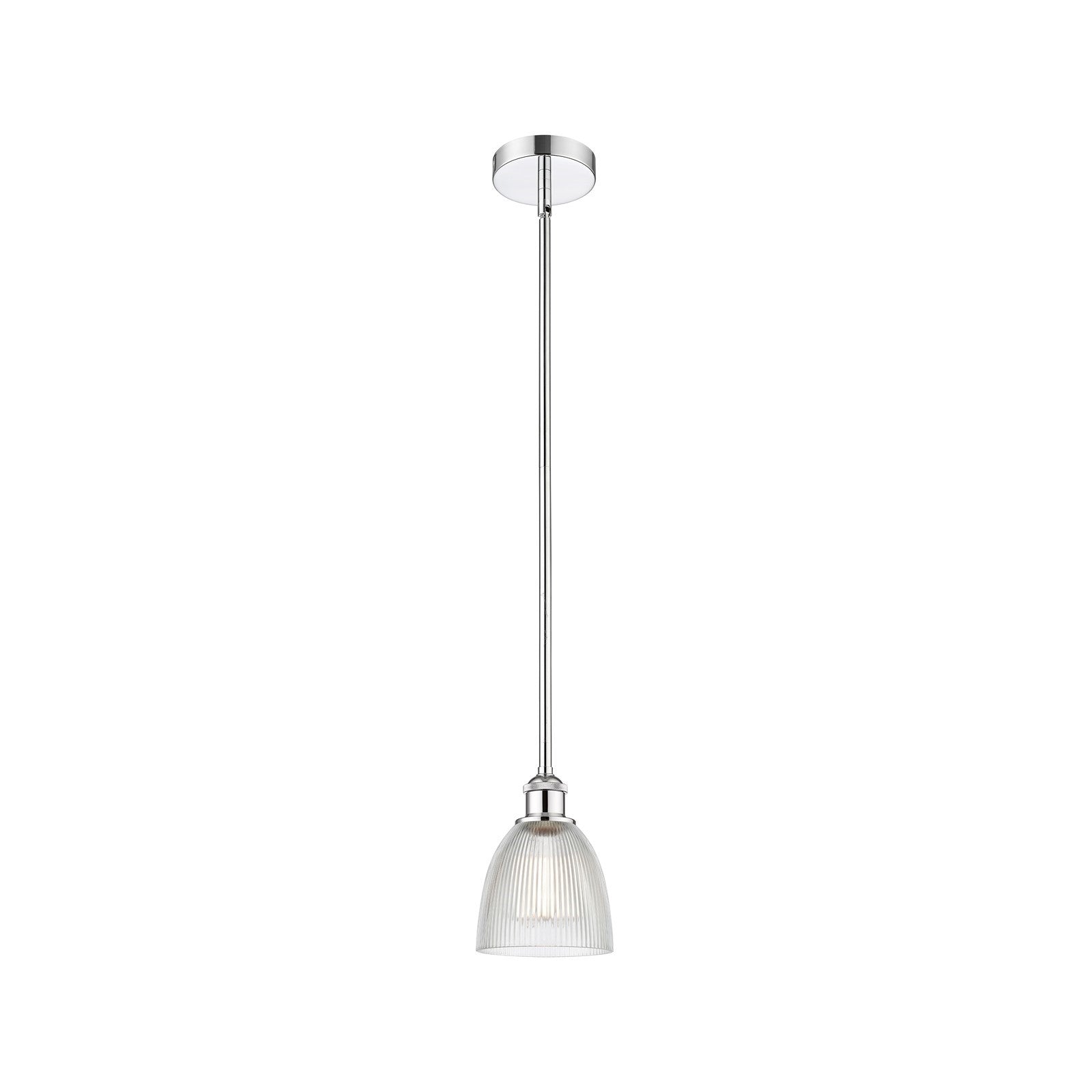 Innovations Castile 6in 1-Light Mini Pendant | Industrial Polished Chrome Steel and Clear Glass | Kitchen Island & Dining Room | 6 | Model 616-1S-PC-G382