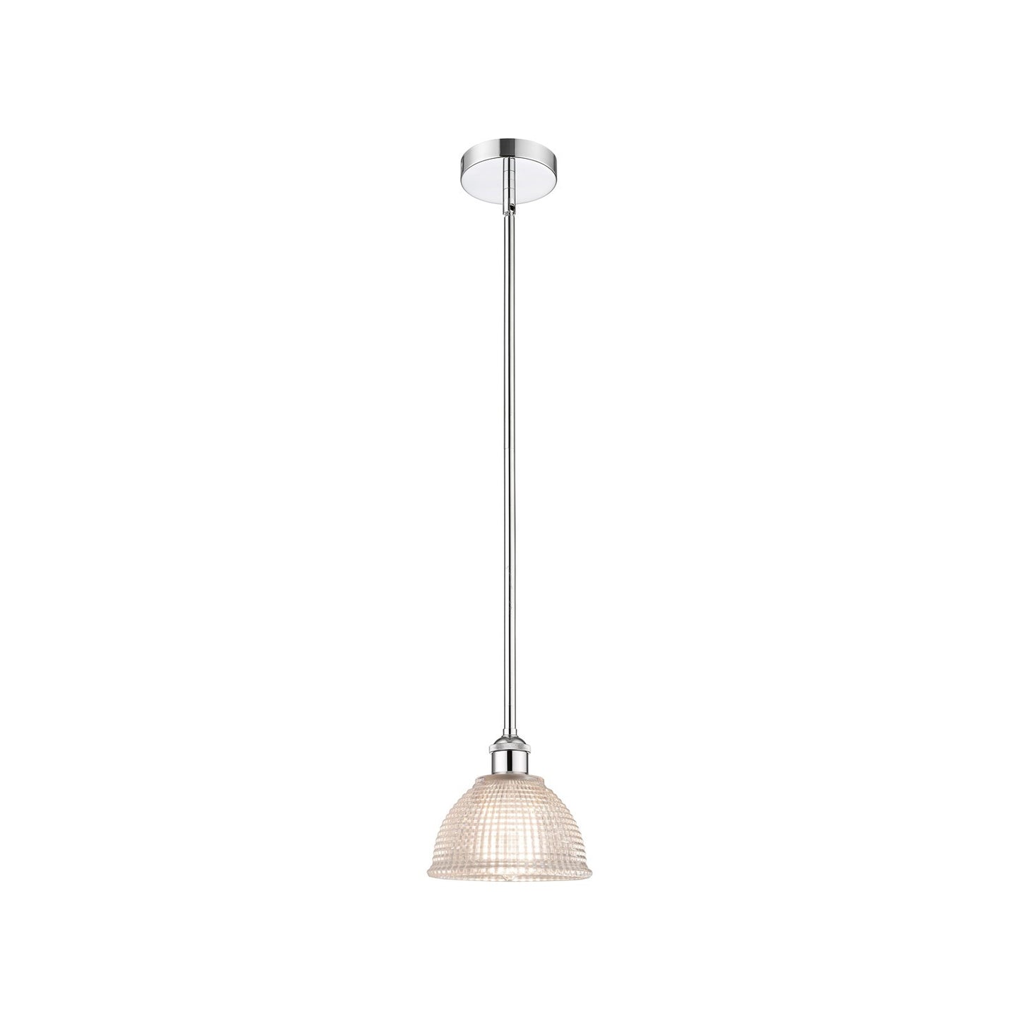 Innovations Arietta 8in 1-Light Mini Pendant | Industrial Polished Chrome Steel and Clear Glass | Kitchen Island & Dining Room | Model 616-1S-PC-G422-LED