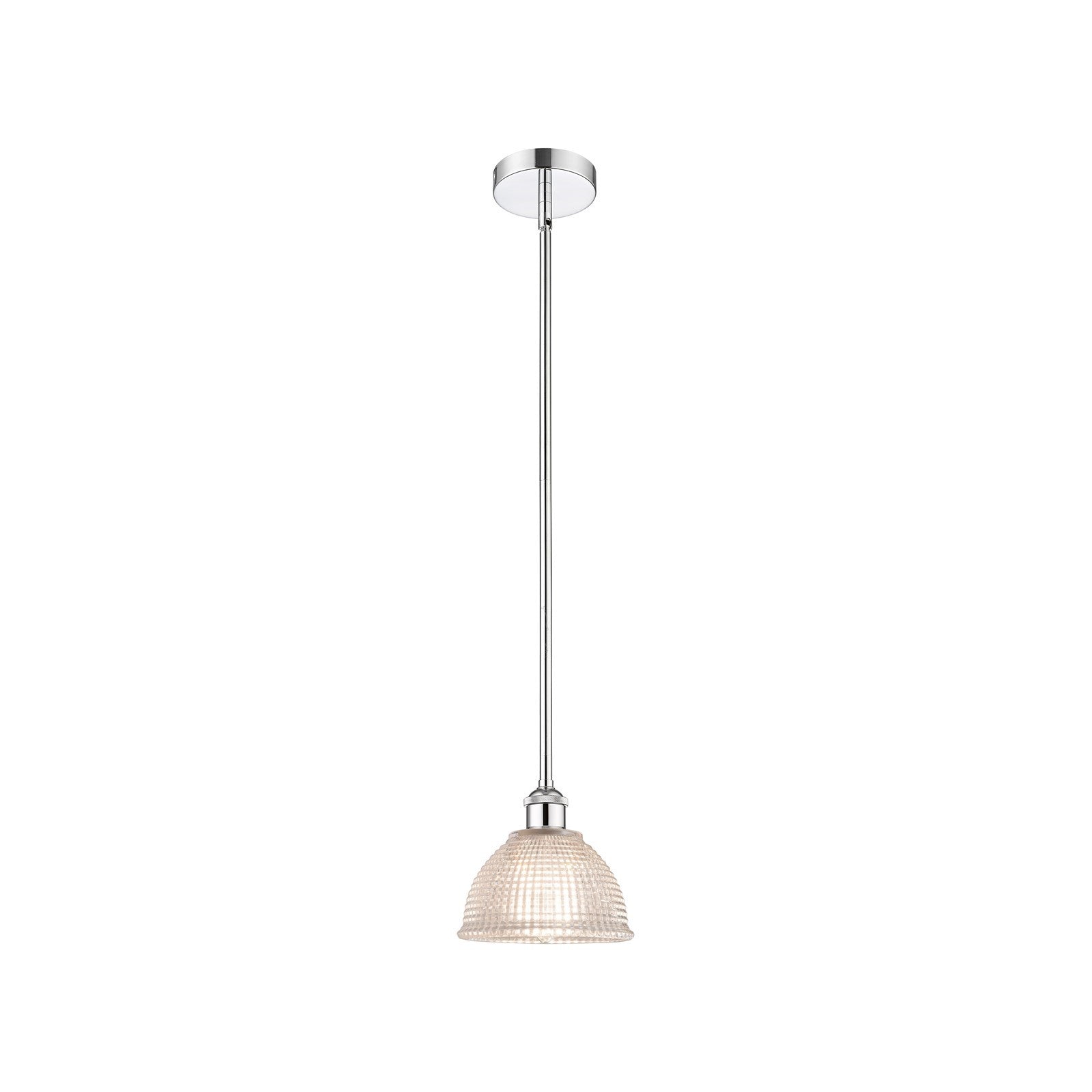 Innovations Arietta 8in 1-Light Mini Pendant | Industrial Polished Chrome Steel and Clear Glass | Kitchen Island & Dining Room | Model 616-1S-PC-G422-LED