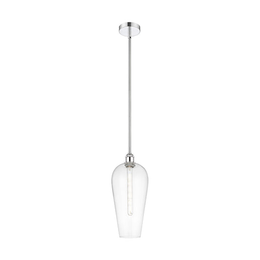 Innovations Chelsea 8in 1-Light Mini Pendant | Industrial Polished Chrome Steel and Clear Glass | Kitchen Island & Dining Room | Model 616-1S-PC-G456-8CL