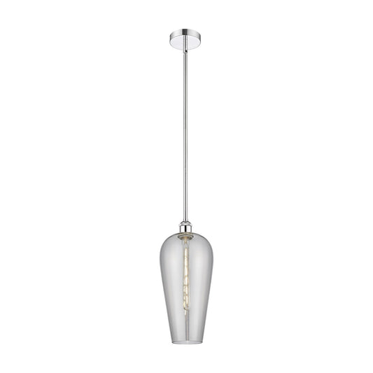 Innovations Chelsea 8in 1-Light Mini Pendant | Industrial Polished Chrome Steel and Light Smoke Glass | Kitchen Island & Dining | Model 616-1S-PC-G456-8SM