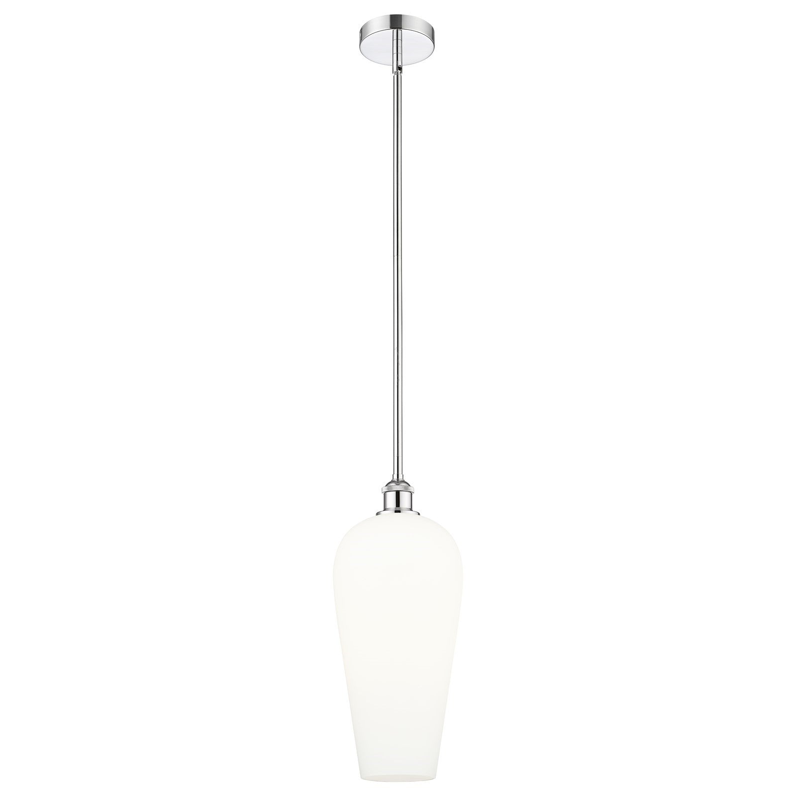 Innovations Chelsea 8in 1-Light Mini Pendant | Industrial Polished Chrome and White Glass | Kitchen Island & Dining Room | 8 x | Model 616-1S-PC-G456-8WH