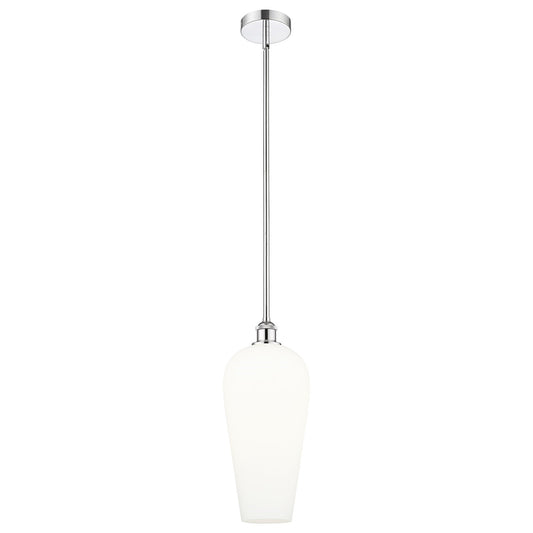 Innovations Chelsea 8in 1-Light Mini Pendant | Industrial Polished Chrome and White Glass | Kitchen Island & Dining Room | 8 x | Model 616-1S-PC-G456-8WH