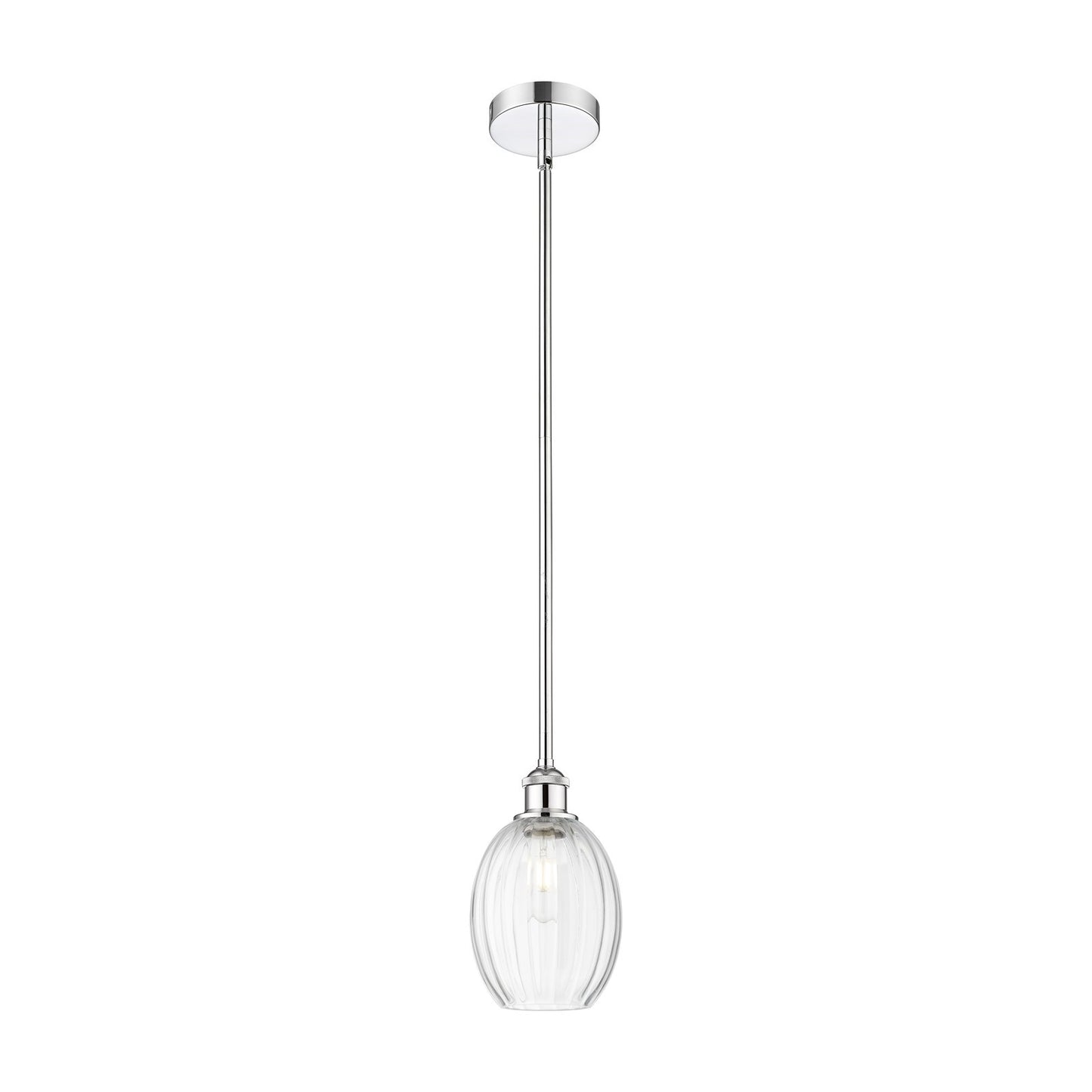 Innovations Preston Bulb 6.25in 1-Light Mini Pendant | Industrial Polished Chrome and Clear Glass | Kitchen Island & Dining | Model 616-1S-PC-G459-6CL