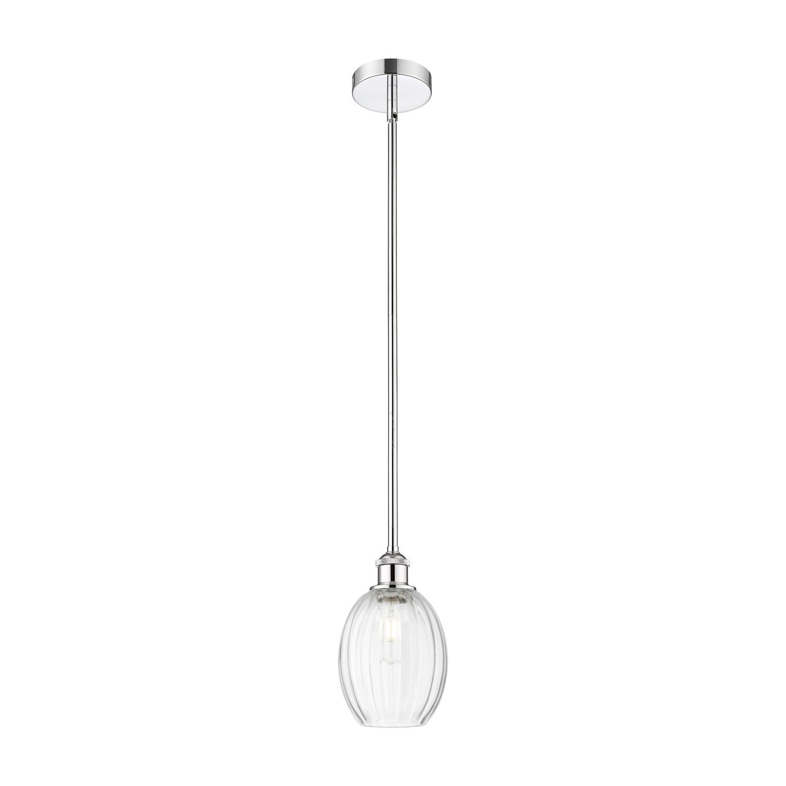 Innovations Preston Bulb 6.25in 1-Light Mini Pendant | Industrial Polished Chrome and Clear Glass | Kitchen Island & Dining | Model 616-1S-PC-G459-6CL