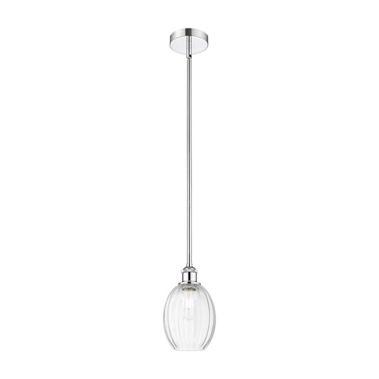 Innovations Preston Bulb 6.25in 1-Light Mini Pendant | Industrial Polished Chrome and Clear Glass | Kitchen Island & Dining | Model 616-1S-PC-G459-6CL