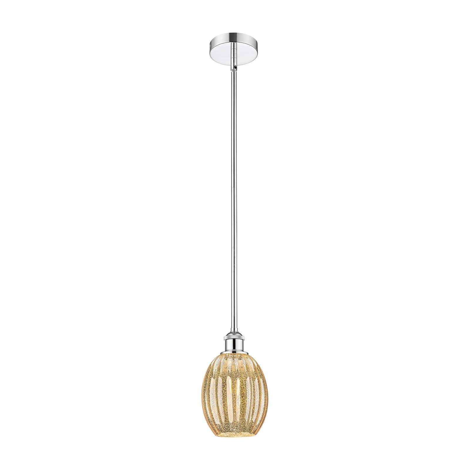 Innovations Preston Bulb 6in 1-Light Mini Pendant | Industrial Polished Chrome Steel and Mercury Glass | Kitchen Island & | Model 616-1S-PC-G459-6ME