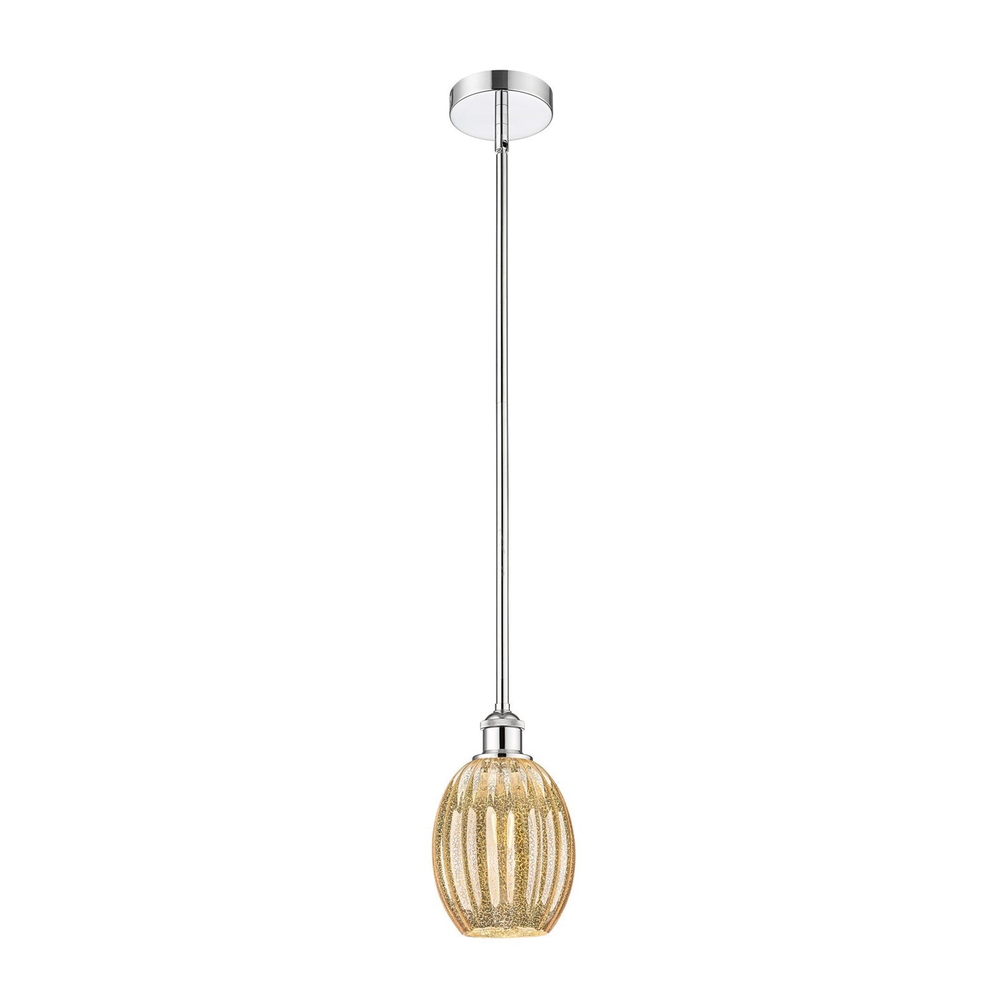 Innovations Preston Bulb 6in 1-Light Mini Pendant | Industrial Polished Chrome Steel and Mercury Glass | Kitchen Island & | Model 616-1S-PC-G459-6ME