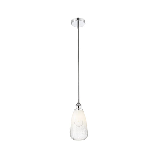 Innovations Brookhaven Almond 6in 1-Light Mini Pendant | Industrial Polished Chrome Steel and Opal Glass | Kitchen Island & | Model 616-1S-PC-G480-6OP