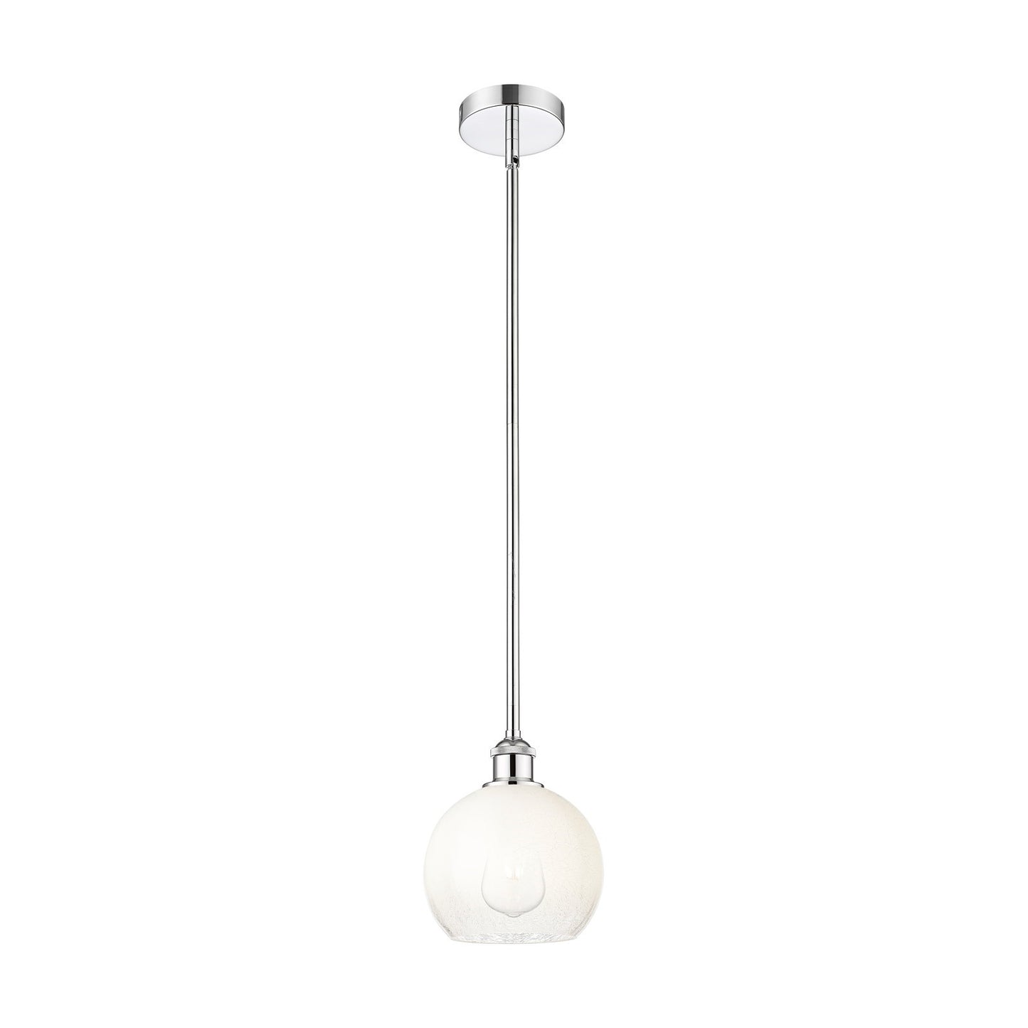 Innovations Brookhaven Globe 8in 1-Light Mini Pendant | Industrial Polished Chrome Steel and Opal Glass | Kitchen Island | 7.88 | Model 616-1S-PC-G483-8OP