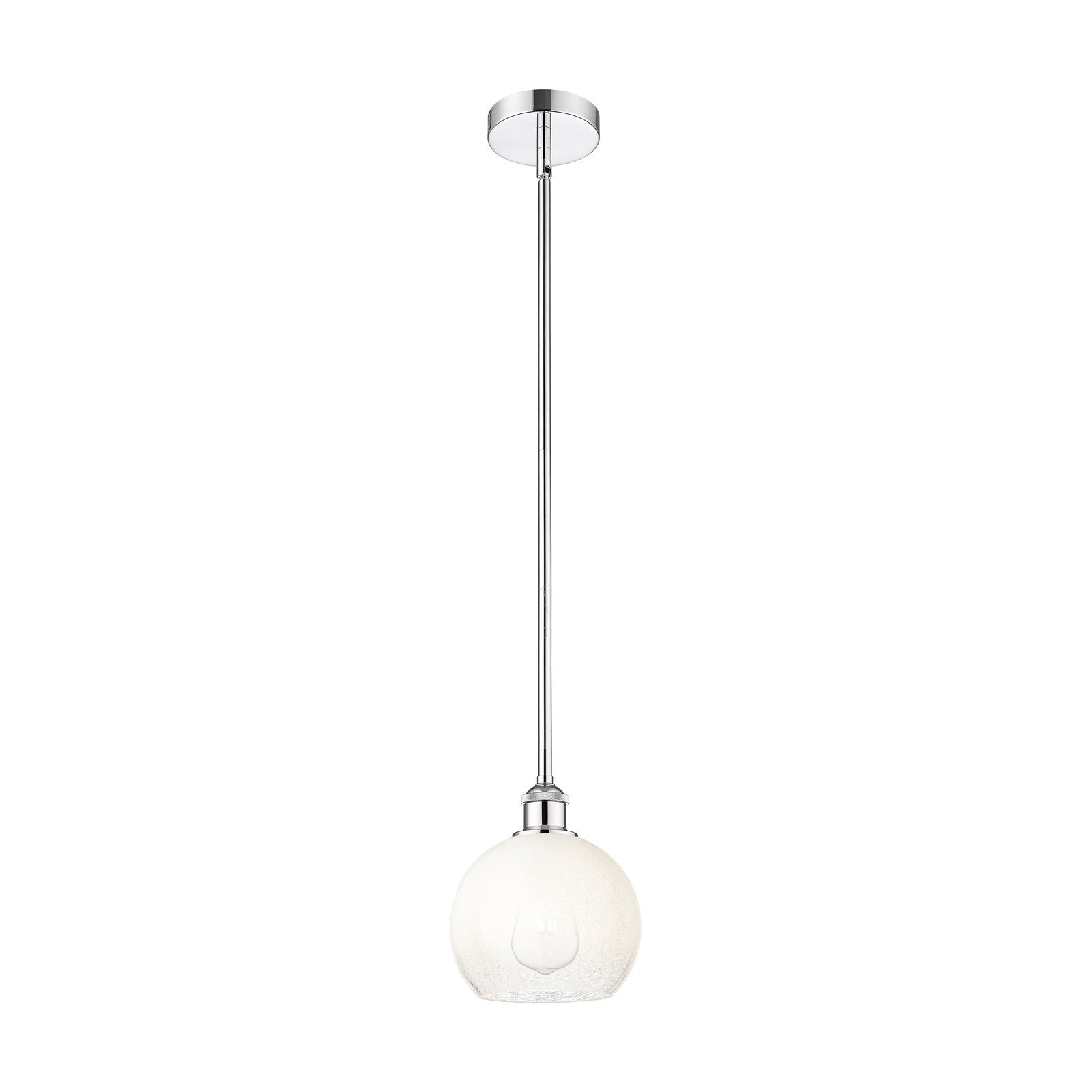 Innovations Brookhaven Globe 8in 1-Light Mini Pendant | Industrial Polished Chrome Steel and Opal Glass | Kitchen Island | 7.88 | Model 616-1S-PC-G483-8OP