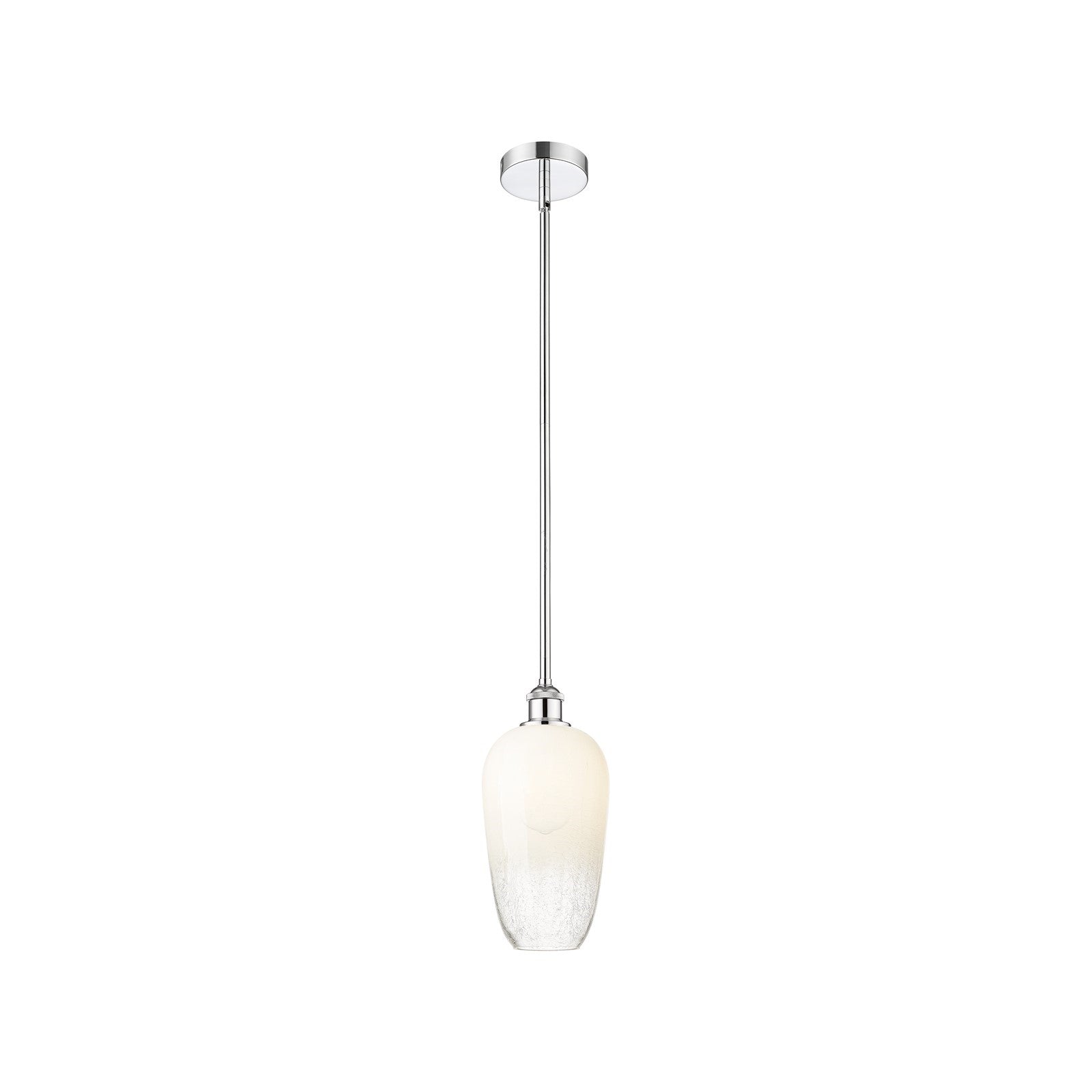 Innovations Brookhaven Flute 7in 1-Light Mini Pendant | Industrial Polished Chrome Steel and Opal Glass | Kitchen Island & | Model 616-1S-PC-G484-7OP