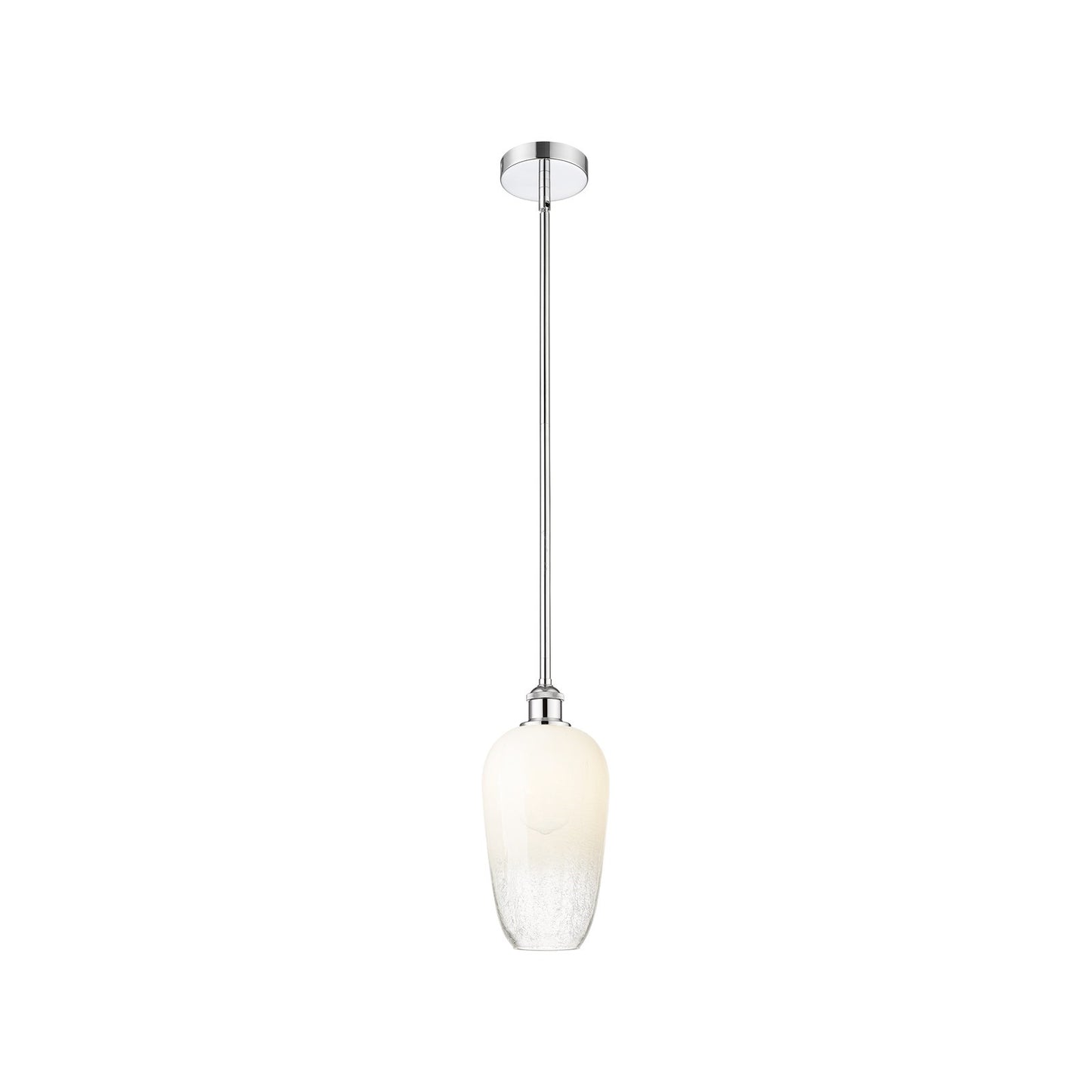 Innovations Brookhaven Flute 7in 1-Light Mini Pendant | Industrial Polished Chrome Steel and Opal Glass | Kitchen Island & | Model 616-1S-PC-G484-7OP